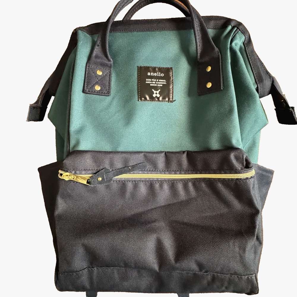 Anello Backpack Set Green Blue Rucksack Canvas University Carry-On